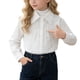 thumbnail image 2 of Blusas y camisas de manga larga con cuello redondo Camisa de manga larga con cuello de diamantes de imitación para niñas y niños de escuelas secundarias y grandes Blusa para niña, 2 of 9