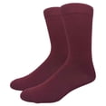 thumbnail image 1 of Solid Color Crew Cotton Dress Socks - Burgundy, 1 of 2