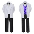 thumbnail image 2 of 6pc Baby Toddler Boy Teen Formal Black & White Suit Set Satin Vest Sm-20, 2 of 3