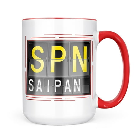 

Neonblond SPN Airport Code for Saipan Mug gift for Coffee Tea lovers