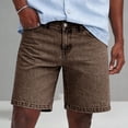 thumbnail image 3 of Chiccall Mens Jean Shorts Casual Vintage Breathable Summer Stretch Denim Shorts with Pockets Coffee 2XL, 3 of 6