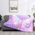 thumbnail image 2 of Balery Purple Sparkling Butterfly Manta de Franela con Dibujo, Lujo Ultra Suave y Cálido, Antipelusa y Resistente a las Arrugas para Cama, Sofá, Camping -40"x30", 2 of 6