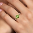 thumbnail image 4 of Gem Stone King 10K White Gold Green Peridot 3-Stone Ring for Women | 1.66 Cttw | Oval 8X6MM | Gemstone August Birthstone | Size 9, 4 of 6