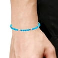 thumbnail image 2 of Mens Genuine Turquoise Stainless Steel Beaded Bracelet, 2 of 3