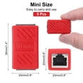 thumbnail image 2 of Uxcell 5 Pack RJ45 Ethernet Coupler, Female to Female Cat6 Coupler Ethernet Extension Adapter Network Connector Red, 2 of 6