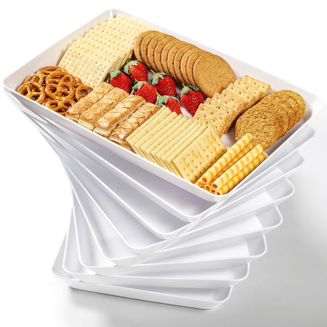 Bandejas para servir VITEVER, 16 x 11 cm, plástico blanco, paquete de 8