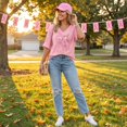 thumbnail image 4 of Womens Breast Cancer Shirts Pink Ribbon 3/4 Sleeve Vneck Shirt Cancer Awareness T-Shirt Spread The Hope Shirt, 4 of 6