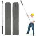 thumbnail image 2 of Limpiador de polvo para huecos, cepillo retráctil de microfibra para polvo, plumero flexible largo y plano con barra extensible y cubierta de tela para sofá cama, muebles, ventilador de techo inferior, 2 of 11