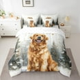 thumbnail image 2 of Homewish Kawaii Golden Retriever 7pcs Bedding Comforter Set,Pet Lovers Queen Bedding Sets,Gold Christmas Snowflake Queen Sheet Sets For Girls Boys,Luxury Bedroom Decor Reversible, 2 of 8