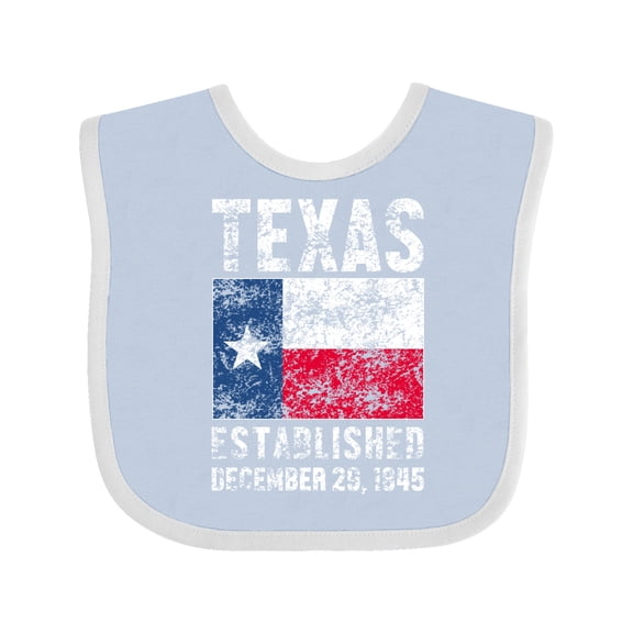 Inktastic Established December 29, 1845 Texas Flag Boys or Girls Baby Bib