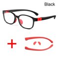 thumbnail image 1 of Anti Blue Light Kids Glasses Square Children Boy Girls Computer Transparent Blocking Reflective Eyeglasses Silicone Soft Frame black, 1 of 6