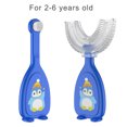 thumbnail image 4 of Cepillo de dientes de bebé Portátil Portátil 360 Grado en forma de U Silicona Cepillo de dientes para niños con mango Herramientas para niños Herramientas Azul Pequeñas 2 piezas Kearding CE011409-05, 4 of 7