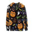 thumbnail image 3 of FKELYI Size 3XL Halloween Zipper Hoodies Polyester Zipper Jacket Hoodie for Ladies Loose Pumpkin Black Cat Teen's Fashion Hoodies & Sweatshirts, 3 of 6