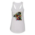 thumbnail image 3 of Dean Russo The Only Person Dog Lover Ladies Racerback Tank Top, White, Small, 3 of 6