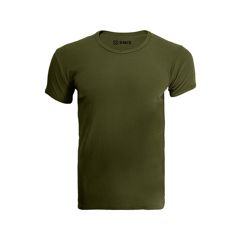 Polera Rib De Adulto Cuello V Verde Musgo Talla Xl