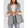 thumbnail image 4 of PRETTYGARDEN Women's 2025 Fall Spring Vest Casual Sleeveless Hooded Zip Up Jacket Trendy Winter Coat Outerwear, 4 of 10