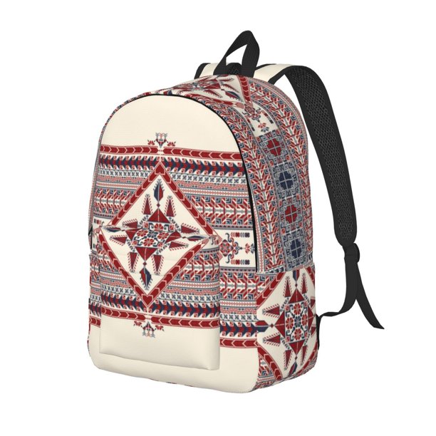 Disketp Fashion Tatreez Mochila de Lona Estampada, Mochila Escolar de Viaje Ligera para Estudiantes y Portátil-Small