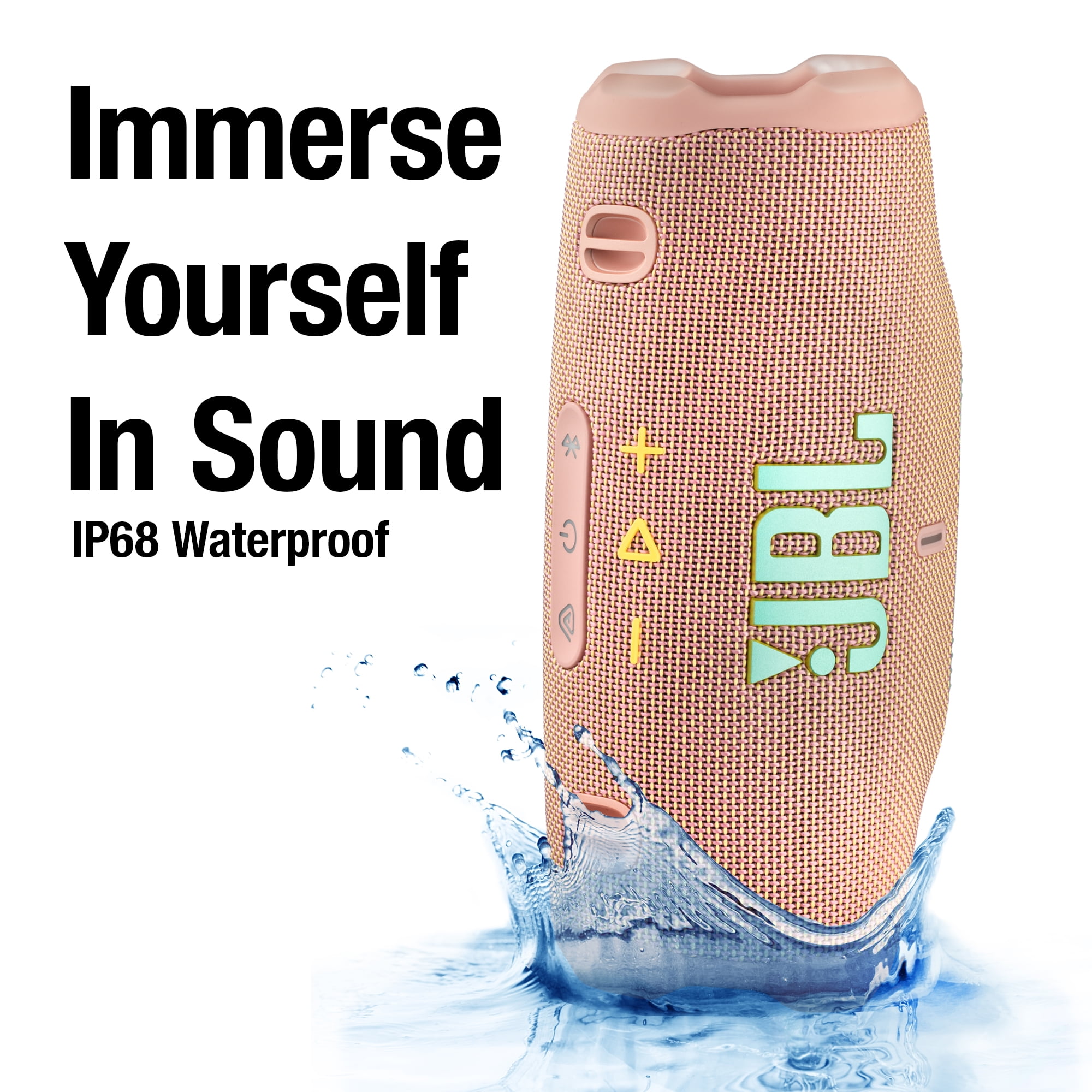 JBL Charge 6 Portable Speaker (Pink), IP68 Waterproof with Travel Case (International Model)