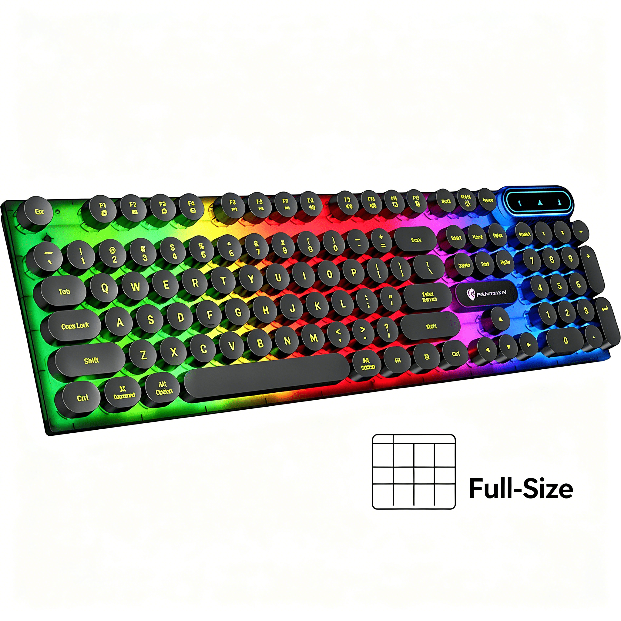 GJX 2026 New 104 Key Rgb Backlit Floating Key Mechanical Feel Desktop Computer Notebook Gaming Keyboard for Pc,Laptop,Office,Home,Gaming