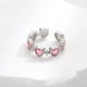 thumbnail image 4 of Anillo ajustable con forma de corazón de niña rosa y corazón de amor para mujer, diseño de nicho, anillo de lujo ligero con corona rosa dulce para dedo, 4 of 6