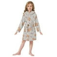 thumbnail image 6 of FORMRS Niños Bathrobe Unisex Hooded Robe Soft Plush Pajamas Sleepwear, Size 4-6T, Cartoon Bear, 6 of 7