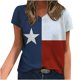 thumbnail image 1 of Blusa de camiseta informal con estampado de manga corta y cuello en V de verano para mujer a la moda Fridja  hjk3963, 1 of 5