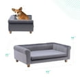 thumbnail image 4 of Critter Sitters 42 in. Elegant Gray Faux-Velvet Rectangle Pet Bed, 4 of 23