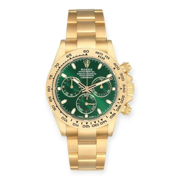 Pre-Owned Rolex Daytona 116508 Yellow Gold Green Dial Mens Watch
