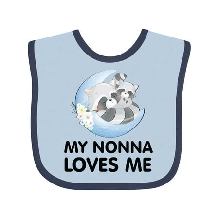 

Inktastic Raccoon My Nonna Loves Me Boys or Girls Baby Bib