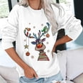 thumbnail image 1 of Chandails en Molleton de Noël pour Adolescentes Mode Féminine Imprimé de Noël Ample Col Rond Manches Longues Blouse avec Poche Hauts Chandail en Molleton Col Rond Femmes en Solde, 1 of 6