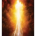 thumbnail image 3 of Landscape Duvet Cover Set, Vivid Thunder in Apocalyptic Sky Judgement Day End of World Themed Art, Decorative 2 Piece Bedding Set with 1 Pillow Shams, Twin Size, Yellow Brown, by Ambesonne, 3 of 3