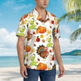 thumbnail image 3 of Kll Men'S Hawaiian Shirt Short Sleeve Button Down Beach Shirts-Thanksgiving Turkey, 3 of 7