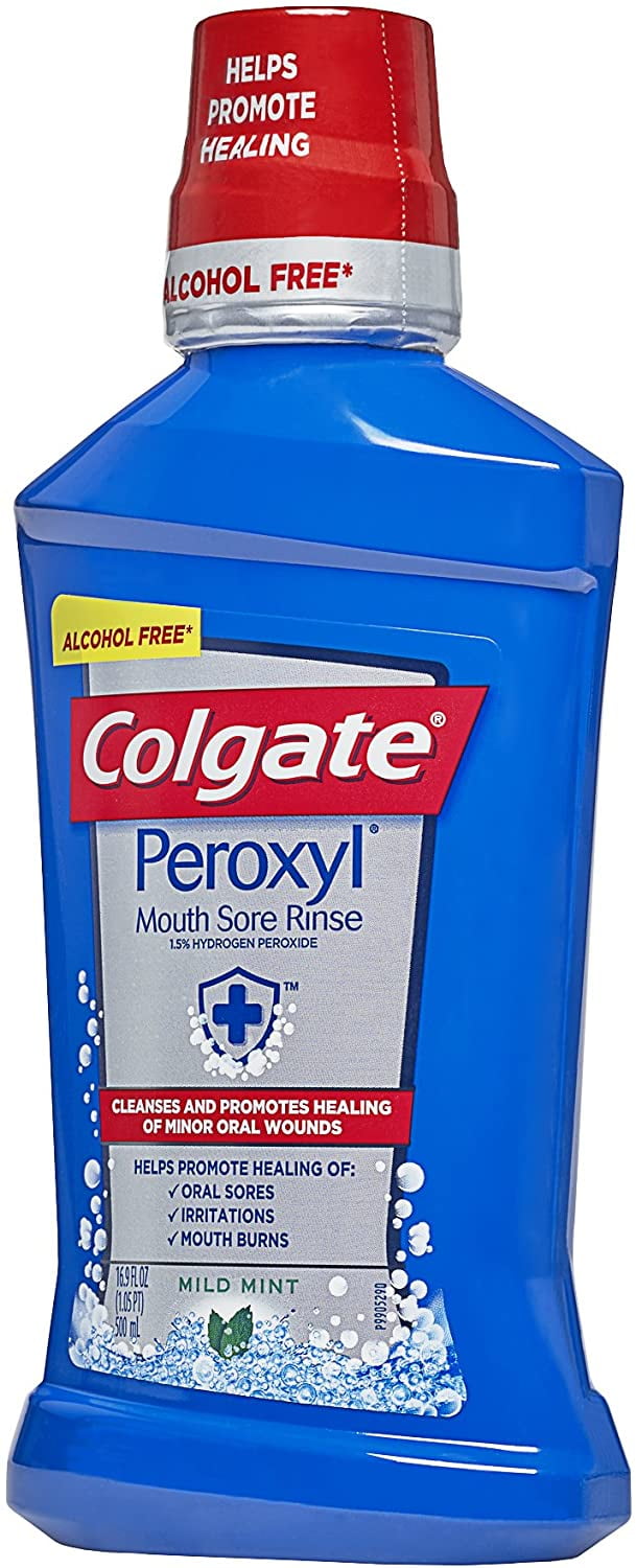 Colgate Peroxyl Mouth Sore Rinse, Mild Mint, 16.9 oz (Pack of 4)