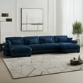 thumbnail image 2 of TUANLUO 166" Modular Sectional Sofa, Oversized U-Shaped Sectional Couch for Living Room, 4-Seater Velvet Sofa Upholstery Tufted Sofa with Reversible Ottoman, Blue, 2 of 9