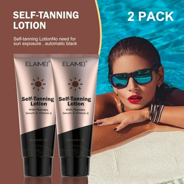 2 Pack Elaimei Self Tanner Bronzer Sunless Tanning Body Lotion with