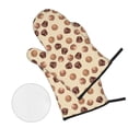 thumbnail image 2 of Oven Mitts and Pot Holders 4 Piece, Brown Chocolate Print High Heat Slip Resistant Oven Mitt and Trivets Set Kitchen Oven Glove Pot Holders for Cooking Baking Grilling, 2 of 7