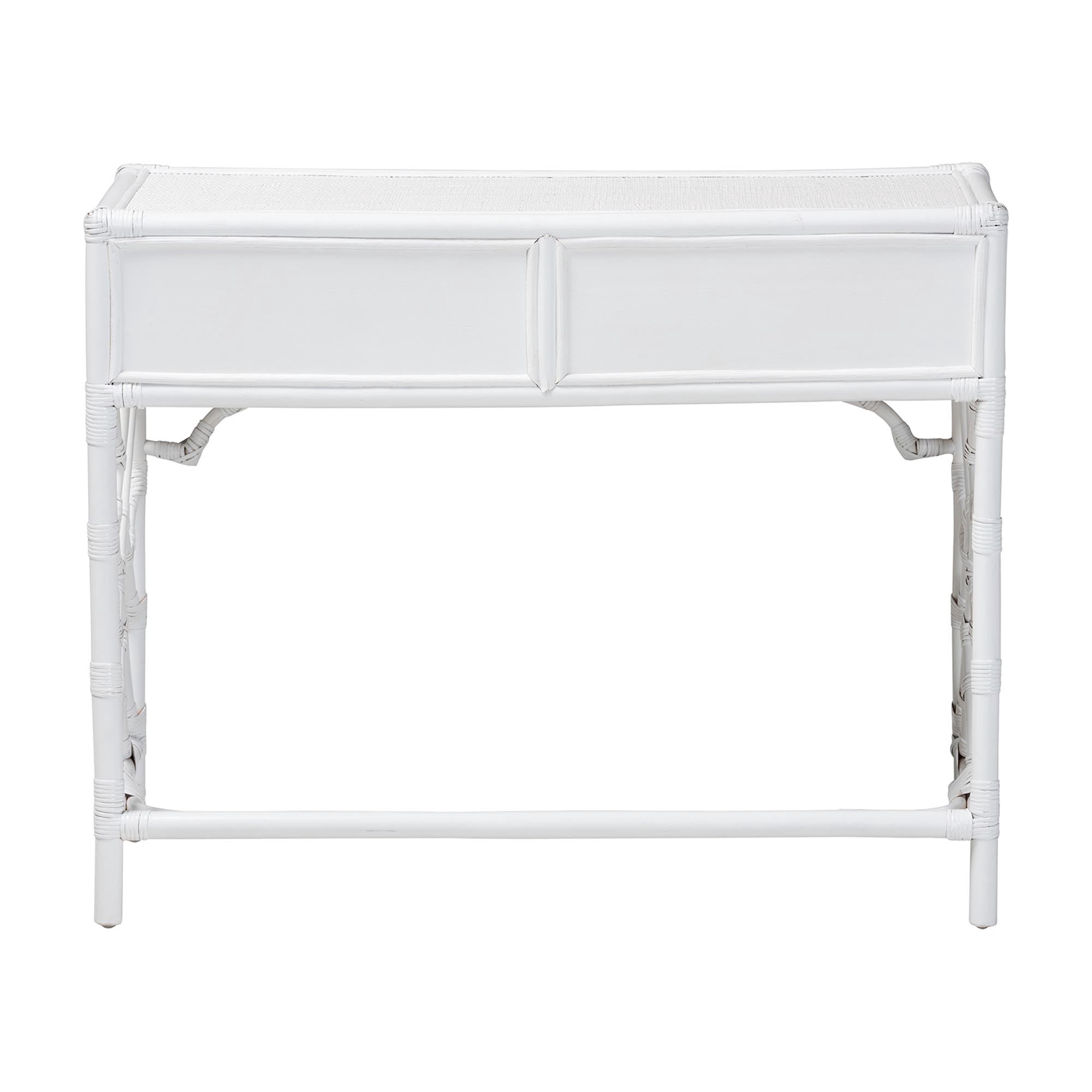 bali & pari Lindie Boho Writing Desk, 2-Drawer, White