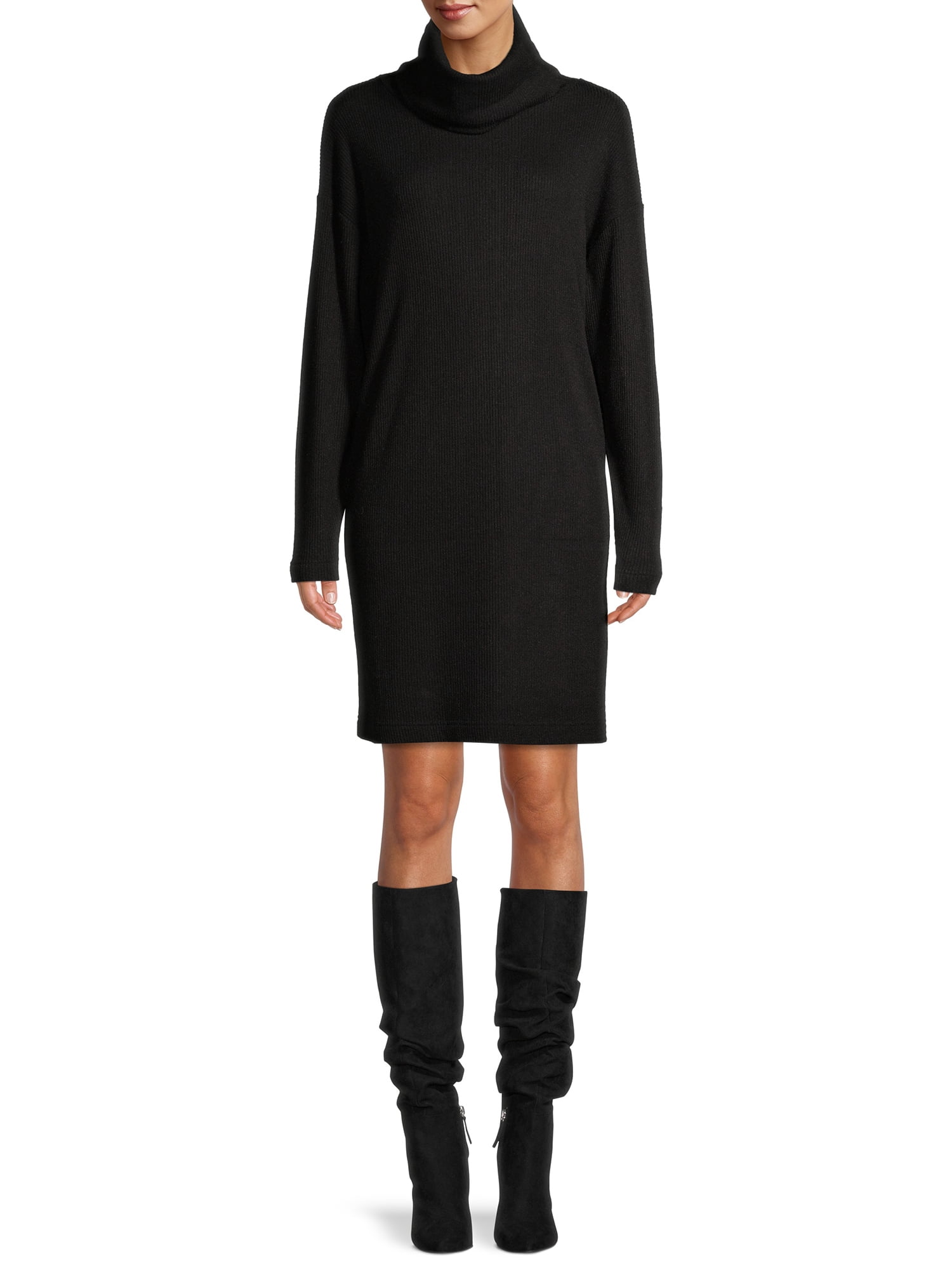 Time and Tru Women's Cowlneck Dress 