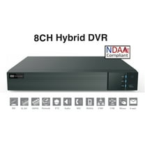 SuperLive Plus Mobile APP 5MP 8CH Hybrid DVR Supports 8CH Input up to 5MP HD-TVI/CVI/AHD for Analog Cameras  up to 4CH IP, H.265 1x SATA NDAA Compliant, Free Remote Surveillance APP (No HDD included)