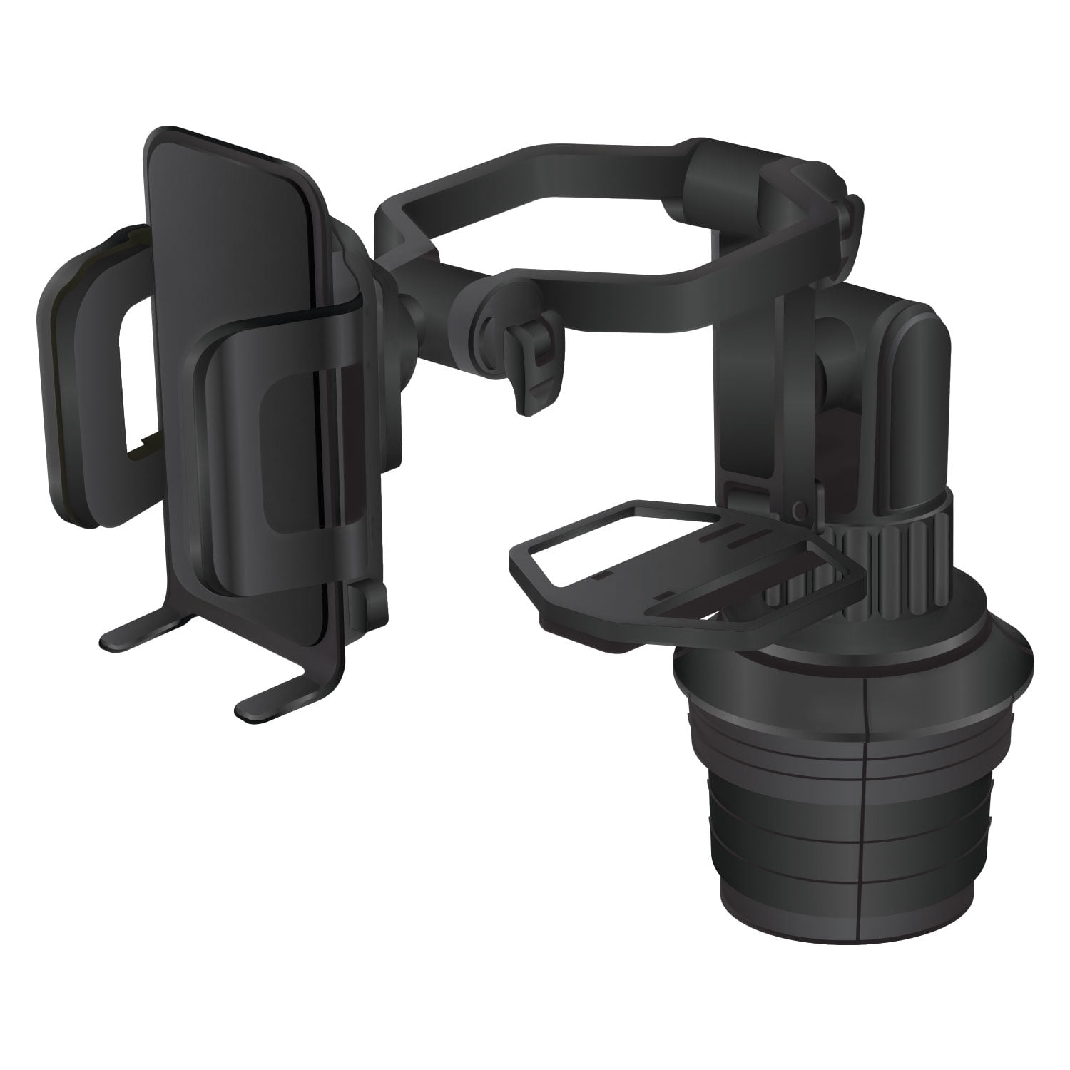 Cellet Adjustable Automobile Cup Holder Mount with Built in Cup Holder, One Touch Arm Release