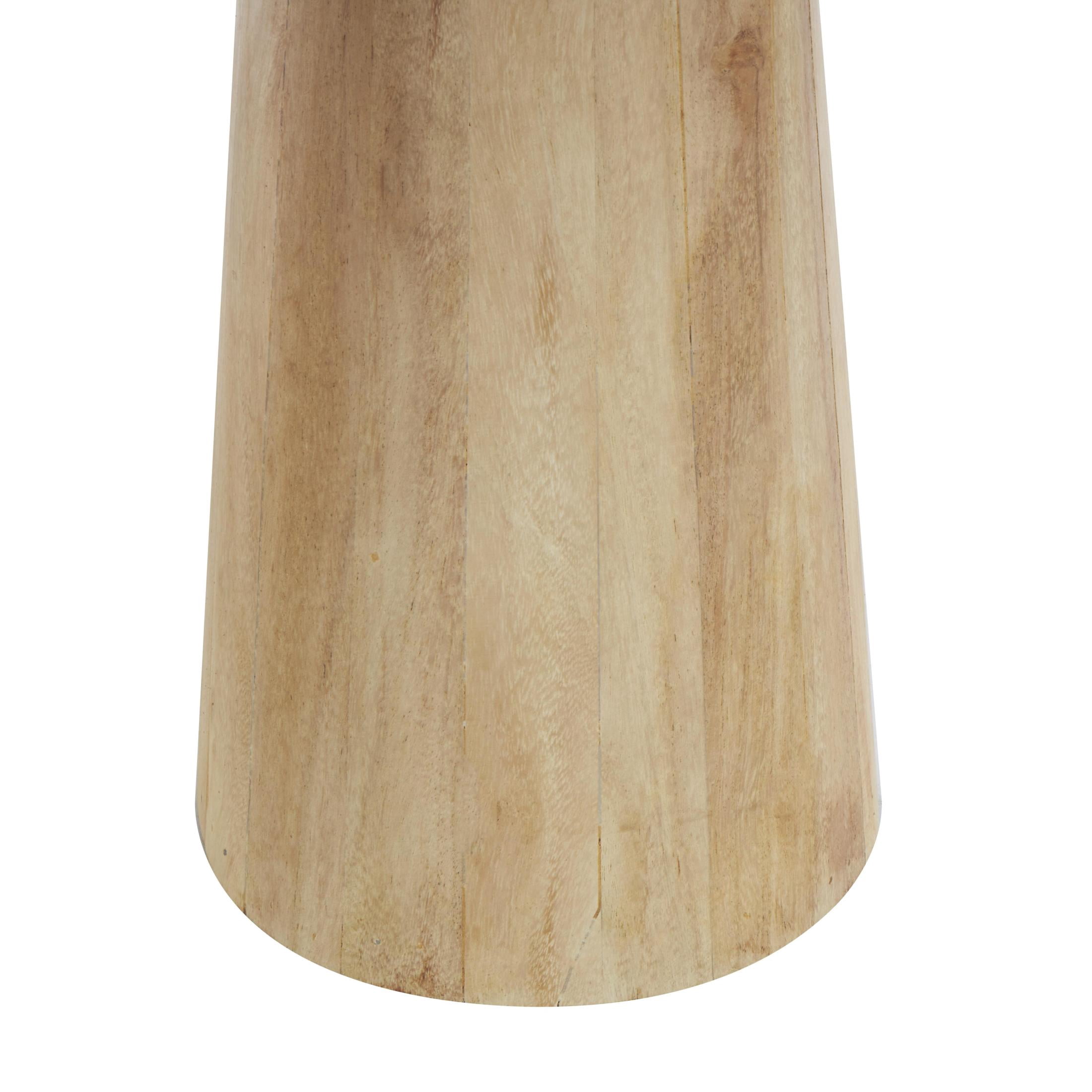 DecMode 20" x 24" Light Brown Wood Accent Table with Natural Wood Grains and Cone Shaped Bases, 3-Pieces