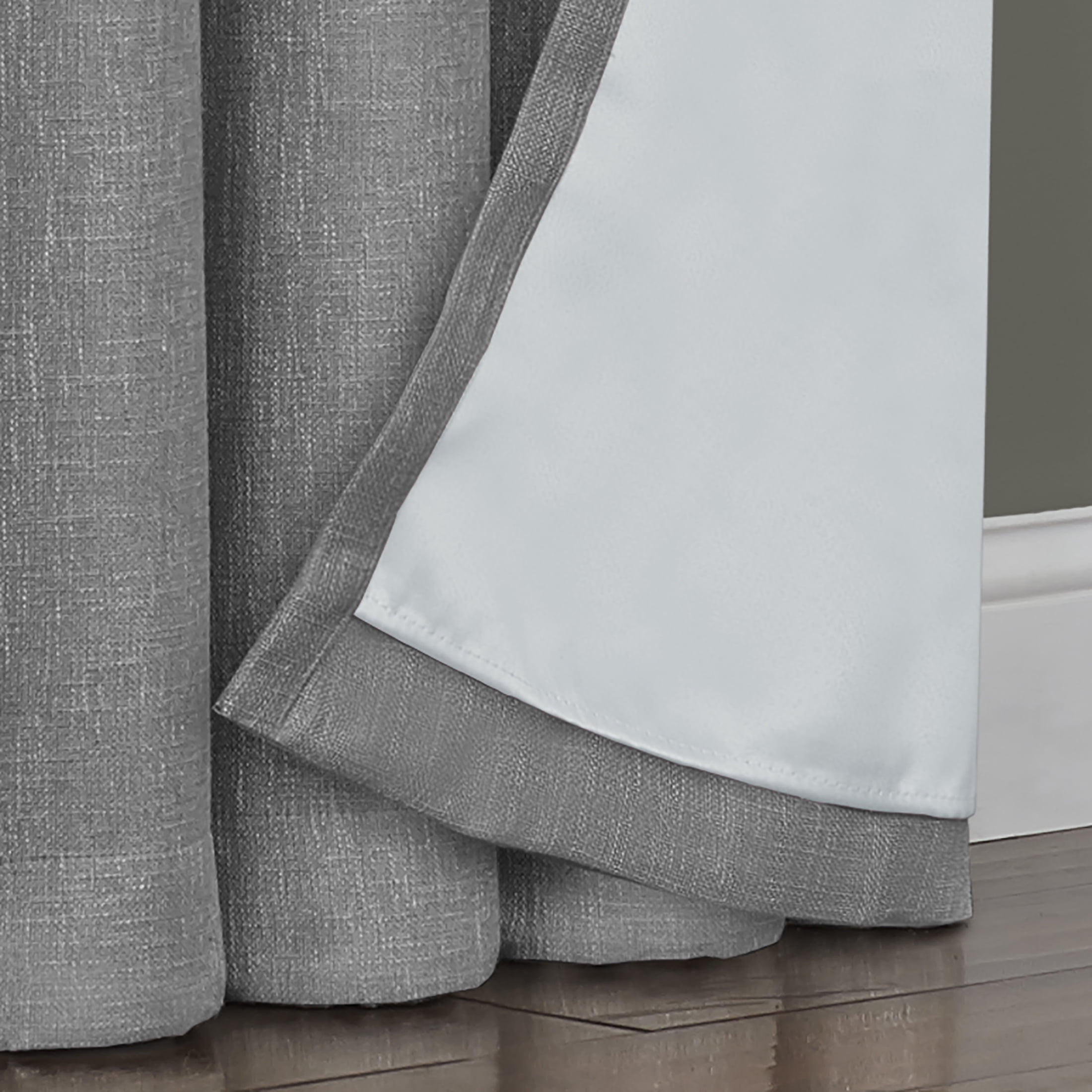 Quinn Blackout Single Curtain Lined Grommet Panel, 50" x 108", Gray