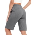 thumbnail image 3 of SPECIAL MAGIC Women’s Cotton Bermuda Sweat Shorts 10" Knee-Length Athletic Shorts with Pockets for Workout Lounge Sports, 3 of 7
