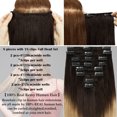 thumbnail image 4 of Benehair Clip In Hair Extensions 100% Real Remy Human Hair Full Head Soft 8PCS Clip In Russian Remy Hair New Color Balayage Highlight 8"-24" US CLEARANCE, 4 of 11
