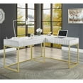 thumbnail image 3 of Pemberly Row Contemporary Wood 2-Piece Writing Desk Set in White, 3 of 8