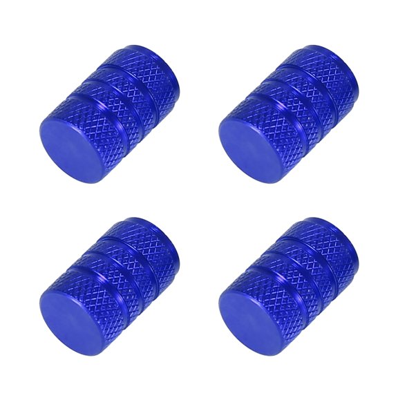 Unique Bargains 4 Pcs Blue Universal Round Car Tire Valve Dust Caps Stem Dust Covers 7mm