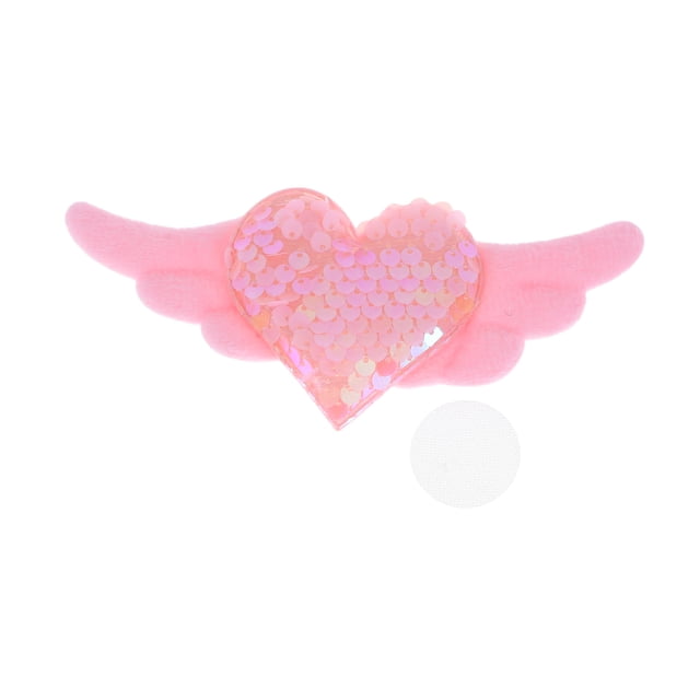 Accesorios para Cascos de Motocicleta Decoración Alas de Corazón para Cascos de Motocicleta Bicicleta Esquí Rosa Tela Sticker 1 Juego