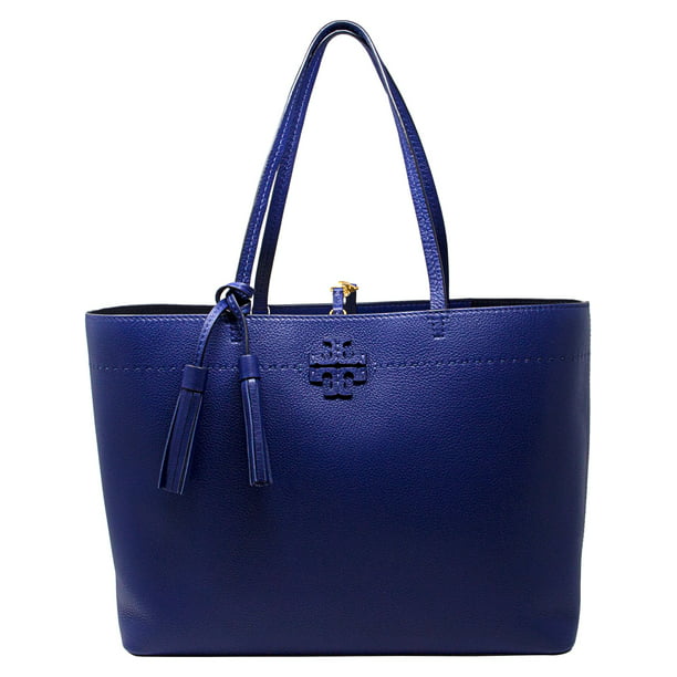 Tory Burch Women's Mcgraw Leather Top-Handle Bag Tote - Royal Navy -  