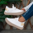 thumbnail image 4 of Rokment Womens Chunky Platform Walking Shoes Wide Width Comfortable Knit Athletic Running Hiking Trainners Breathable Low Top Flat Casual Sneakers, 4 of 8