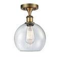 thumbnail image 2 of Innovations Lighting  Ballston Athens - 1 Light 8" Semi-Flush Mount Brushed Brass/Seedy, 2 of 5